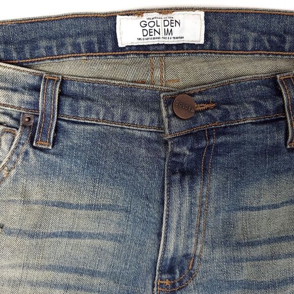 Golden Brand Stacked Cut Off Jean Shorts Mens 30x12 USA Made Blue Stretch - Picture 2 of 7